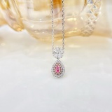 14k Gold 0.45 Ctw Natural Pink Diamond & Diamond Necklace