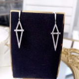 14k Gold 0.95 Ct Natural H Diamond Earrings