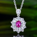 14k Gold 1.76 Ctw Natural Ruby & Sapphire Pendant