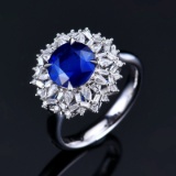 14k Gold 2.48 Ctw Natural Sapphire & Diamond Ring/pendant