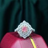 14k Gold 1.09 Ctw Natural Pink Diamond & Diamond Ring/pendant