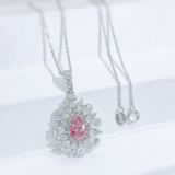 14k Gold 2.10 Ctw Natural Pink Diamond & Diamond Necklace