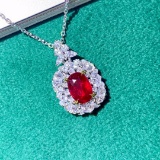 14k Gold 1.55 Ctw Natural Ruby & Diamond Pendant