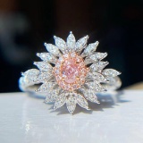 14k Gold 0.52 Ctw Natural Pink Diamond & Diamond Ring