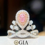14k Gold 0.67 Ctw Natural Pink Diamond & Diamond Ring