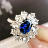 14k Gold 1.15 Ctw Natural Sapphire & Diamond Ring
