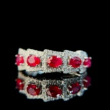 14k Gold 1.24 Ctw Natural Ruby & Diamond Ring