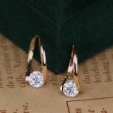 14k Gold 0.5 Ct Natural H Diamond Earrings