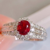 14k Gold 1.80 Ctw Natural Ruby & Diamond Ring