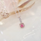 14k Gold 0.31 Ctw Natural Pink Diamond & Diamond Necklace