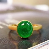 14k Gold 1.77 Ct Vivid Green Natural Emerald Ring