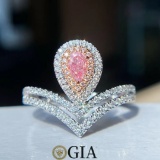 14k Gold 0.55 Ctw Natural Pink Diamond & Diamond Ring
