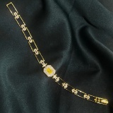 14k Gold 1.45 Ctw Natural Yellow Diamond & Diamond Bracelet