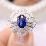 14k Gold 1.80 Ctw Natural Sapphire & Diamond Ring