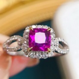 14k Gold 2.06 Ctw Natural Sapphire & Diamond Ring