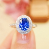 14k Gold 1.63 Ctw Natural Sapphire & Diamond Ring
