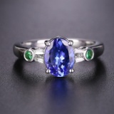 14k Gold 1.45 Ct Natural Tanzanite & Diamond Ring