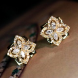 14k Gold 0.86 Ct Natural H Diamond Earrings