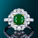 14k Gold 2.71 Ctw Vivid Green Natural Emerald & Diamond Ring/pendant