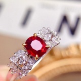 14k Gold 1.61 Ctw Natural Ruby & Diamond Ring