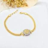 14k Gold 1.45 Ctw Natural Yellow Diamond & Diamond Bracelet