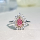 14k Gold 0.83 Ctw Natural Pink Diamond & Diamond Ring