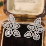 14k Gold 0.90 Ct Natural H Diamond Earrings