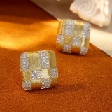 14k Gold 0.42 Ct Natural H Diamond Earrings