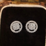 14k Gold 0.60 Ct Natural H Diamond Earrings