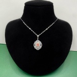 14k Gold 0.58 Ctw Natural Pink Diamond & Diamond Necklace