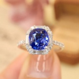 14k Gold 2.43 Ctw Natural Sapphire & Diamond Ring