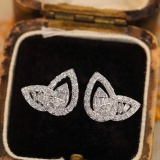 14k Gold 0.8 Ct Natural H Diamond Earrings