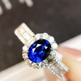 14k Gold 1.35 Ctw Natural Sapphire & Diamond Ring