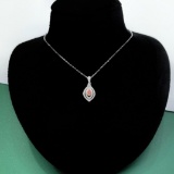 14k Gold 0.28 Ctw Natural Pink Diamond & Diamond Necklace