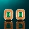 14k Gold 0.51 Ct Vivid Green Natural Emerald Earrings
