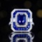 14k Gold 3.63 Ctw Natural Sapphire & Diamond Ring/pendant