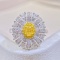 14k Gold 0.92 Ctw Natural Yellow Diamond & Diamond Ring