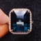 14k Gold 20.41 Ct Natural Tourmaline & Diamond Ring