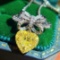 14k Gold 1.05 Ctw Natural Yellow Diamond & Diamond Pendant
