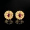 14k Gold 0.57 Ctw Natural Ruby & Diamond Earrings