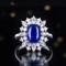 14k Gold 5.24 Ctw Natural Sapphire & Diamond Ring/pendant