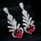 14k Gold 3.62 Ctw Natural Ruby & Diamond Earrings