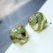 14k Gold 0.20 Ct Vivid Green Natural Emerald Pendant