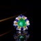 14k Gold 3.46 Ctw Vivid Green Natural Emerald & Diamond Ring