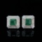 14k Gold 3.38 Ctw Vivid Green Natural Emerald & Diamond Earrings