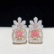 14k Gold 0.27 Ctw Natural Pink Diamond & Diamond Earrings