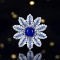 14k Gold 2.02 Ct Natural Sapphire & Sapphire & Sapphire Brooch/pendant