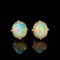 14k Gold 3.44 Ctw Natural Opal & Diamond Earrings