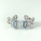 14k Gold 1.65 Ctw Natural Aquamarine & Diamond Earrings