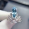 14k Gold 2.2 Ct Natural Aquamarine & Diamond Ring